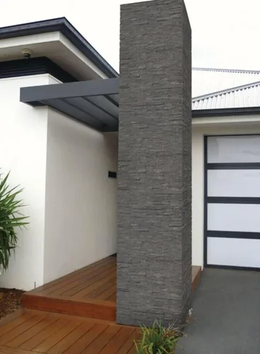 Miniatura 4 de Tenedos Mármol gris carbón de 6 pulgadas x 24 pulgadas, panel de pared apilado de piedra natural, acabado de cara dividida para salpicaduras
