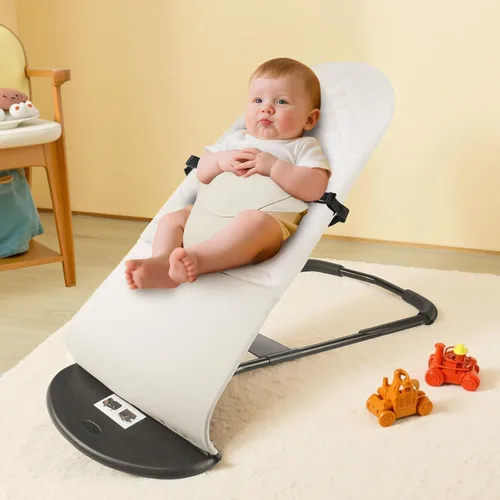 Miniatura 6 de Asiento de tela para gorila, funda de repuesto para Baby Bjorn Bouncer Bliss, suave y transpirable, lavable a máquina (beige, solo funda)