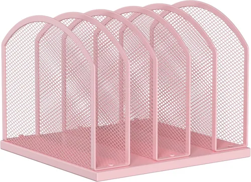 Miniatura 9 de Gawerk Organizador de escritorio vertical de 5 secciones, organizador de carpetas de malla de 5 secciones para oficina, hogar y aula (1, negro)