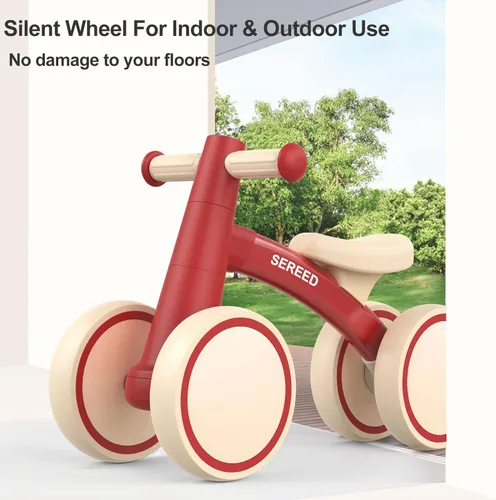 Miniatura 5 de SEREED - Bicicleta de equilibrio para bebés de 1 año, niños y niñas de 12 a 24 meses, primera bicicleta para niños de 4 ruedas, regalos de primer