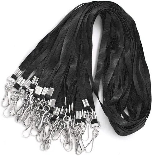 Bird Fiy Cordones a granel para insignias de identificación, paquete de 50 unidades, cordón plano de nailon para identificación