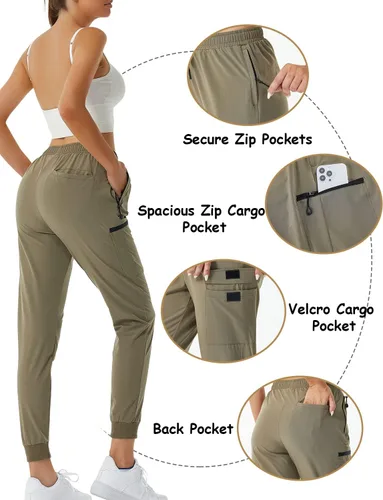Miniatura 4 de Pantalones deportivos versátiles de senderismo para mujer, de secado rápido, con bolsillos tipo cargo, para atletismo, entrenamiento, ropa