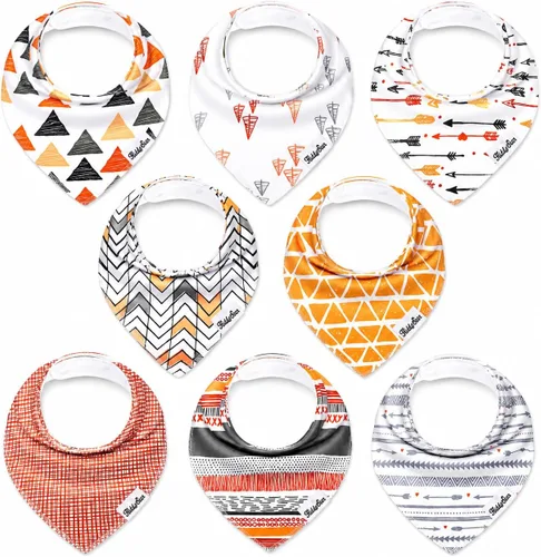 Miniatura 28 de KiddyStar Organic Cotton Baby Drool Bibs Soft, Adjustable, Absorbent, Unisex Teething Bandana Bibs for Babies Clásico 1