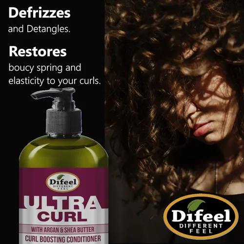 Miniatura 5 de Difeel Ultra Curl con Argán y Manteca de Karité - Acondicionador para aumentar los rizos, 33.8 oz.