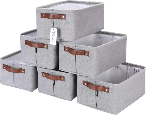 Miniatura 22 de Hinwo 31L Bolsas de almacenamiento grandes, organizadores de armario y almacenamiento, cestas de estante, cestas de almacenamiento plegables