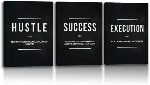 Miniatura 32 de Arte de pared motivacional para oficina, lienzo inspirador, arte de pared, póster de ajetreo, impresión de cita de empresario, pintura de pared, 3