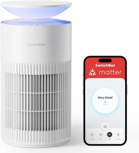 SwitchBot Purificadores de aire para habitación grande del hogar con materia de hasta 3620 pies cuadrados, 20 dB, prefiltro lavable, modo mascota,