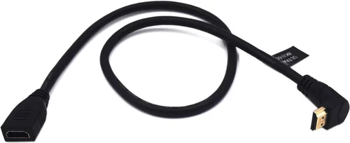 Miniatura 6 de Cable de extensión HDMI 8K a 60Hz de 2 pies, 48 Gbps, cable Ultra HD, recto hembra a macho en ángulo descendente, extensor HDMI 2.1, cable