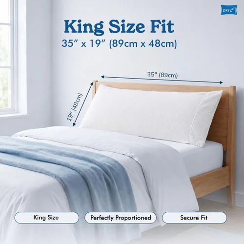 Miniatura 3 de DryZzz Funda de almohada impermeable de 35 x 19 pulgadas, 2 piezas, tamaño King, absorbente, toalla de doble cara, cabello húmedo y seco, a prueba