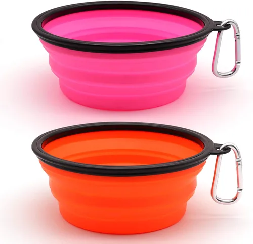 Miniatura 14 de Tazón para Perros Cuencos Plegables para Mascotas, Paquete de 2 Cuencos Plegables de Agua para Perros para Gatos y Perros, Plato Portátil de Verde +