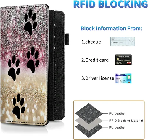 Miniatura 166 de Funda para chequera para hombres y mujeres, cartera de cuero RFID con ranuras para tarjetas de crédito, soporte de cheques duplicados personales