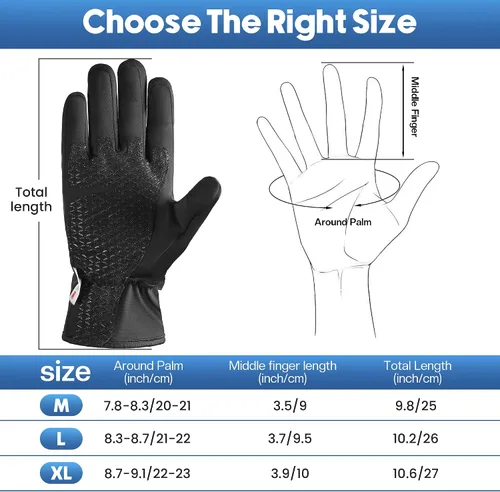 Miniatura 6 de ZUGM Los mejores guantes para clima frío, guantes de invierno aislantes, pantalla táctil de 3 dedos y 5 capas térmicas y regalos para hombres