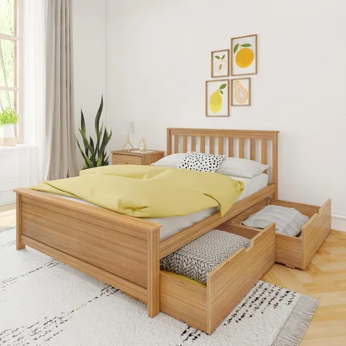 Miniatura 31 de Max & Lily - Cama individual, base de cama con cabecero para niños, listones, color blanco.