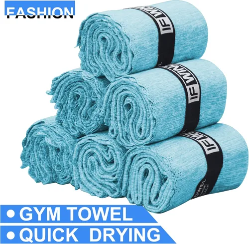 Miniatura 3 de Paquete de 6 toallas de gimnasio de microfibra para entrenamiento, accesorios deportivos de secado rápido, hombres y mujeres