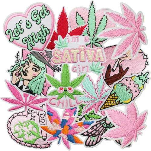 Miniatura 70 de 24 parches retro bohemios para planchar o coser, bonitos apliques bordados femeninos, decoración de moda para ropa, sombrero, bolso, vestido, Planta