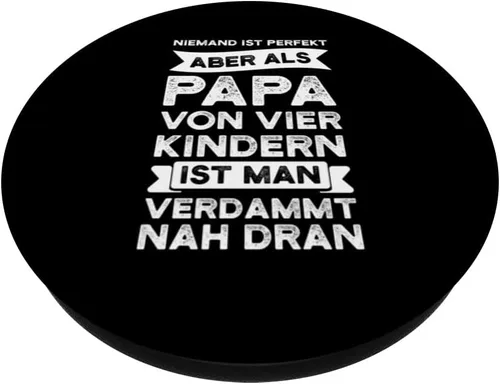 Miniatura 2 de niemand ist perfect aber als papa von vier Kindern dad four PopSockets Swappable PopGrip
