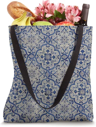 Miniatura 4 de Portugués blanco y azul patrón azulejos de Portugal Tote Bag