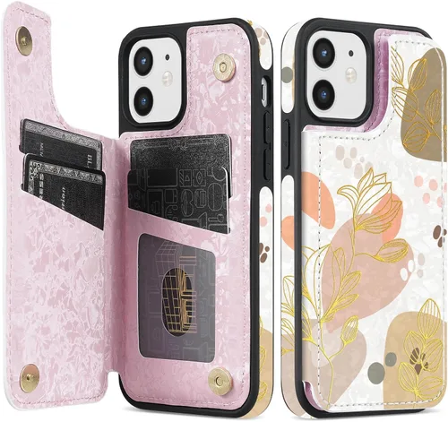 Miniatura 27 de NNH Funda tipo cartera compatible con iPhone Xs Max con bloqueo RFID, ranuras para tarjetas, folio de piel sintética, función atril, doble cierre