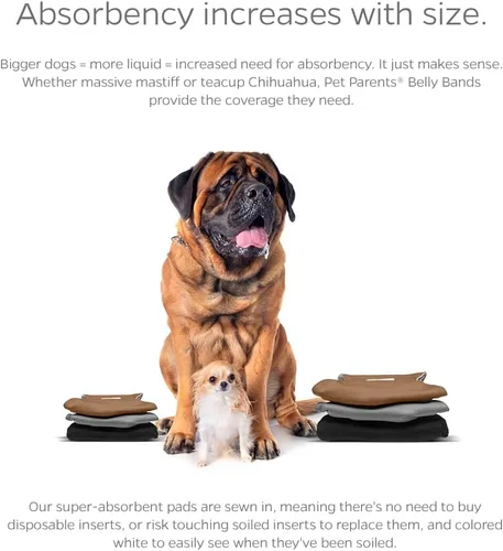 Miniatura 4 de Bandas para vientre de perros lavables (3 PACK) de fundas duraderas para perros machos. Pañales de calidad para perros macho. Bandas cómodas