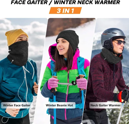Miniatura 8 de Botack - Gorro de forro polar 3 en 1 para el cuello y el invierno