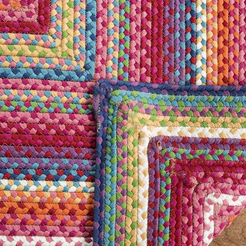 Miniatura 6 de SAFAVIEH Colección Alfombra trenzada para exteriores, 2 x 3 pies, multicolor, hecha a mano y reversible, no desprende pelusa y fácil de limpiar