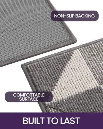 Miniatura 4 de DEXI - Alfombras para puerta de entrada, antideslizante, lavable, absorbente, resistente a la suciedad en el interior, alfombra de entrada de perfil