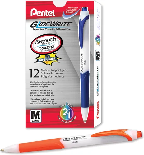 Miniatura 15 de Pentel GlideWrite - Bolígrafo con tinta TechniFlo (³/₆₄ pulgadas), trazo medio, tinta surtida, paquete de 6 (BX910BP6M)
