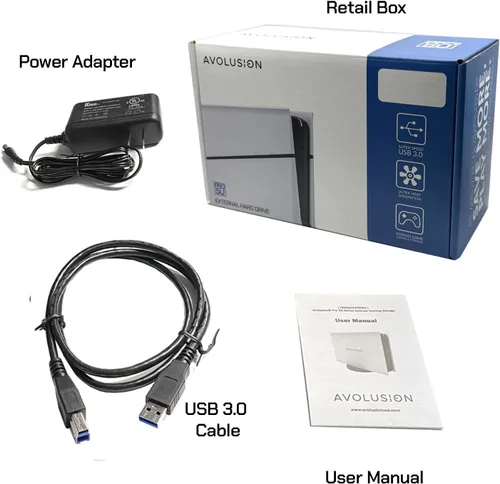 Miniatura 5 de Avolusion PRO-5U 3TB USB 3.0 Disco duro externo para Windows, MacOS, PS5 y Xbox (blanco)