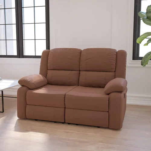 Flash Furniture - Sofá unipersonal reclinable, Microfibra, Microfibra café chocolate.