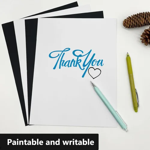 Miniatura 4 de 25 Hojas de Papel de Cartulina Negra 8.5 x 11 Pulgadas, 250 GSM/92 lb Papel de Cartulina Gruesa para Tarjetas DIY, Papel de Cartulina