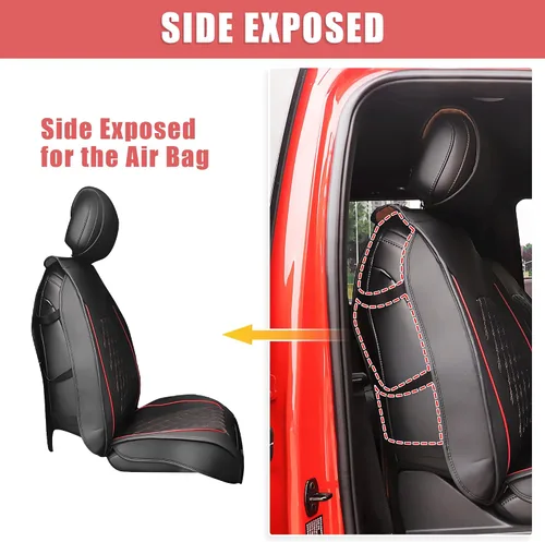 Miniatura 4 de uxcell Fundas de asiento delantero y trasero para Toyota Tacoma 2005-2015 2016-2023 2024, protectores de asiento impermeables de piel sintética