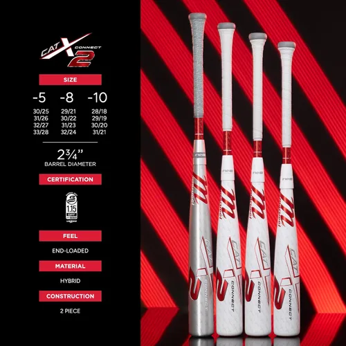 Miniatura 4 de Marucci CATX2 Connect Senior League, 2 3/4" Barrel, -5, -8, -10 Drop, USSSA, End-Loaded