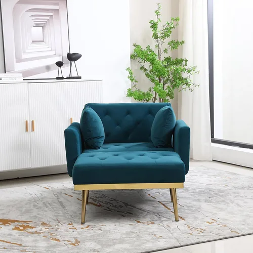 Miniatura 6 de BEEY Sofá individual de tela, cómodo sillón tapizado, muebles de sala de estar, sofá biplaza azul marino de 53 pulgadas, sofás pequeños