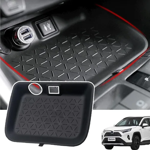 Bandeja organizadora de consola central RAV4 compatible con Toyota RAV4 2023 2022 2021 2020 2019, accesorios interiores, bandeja organizadora de