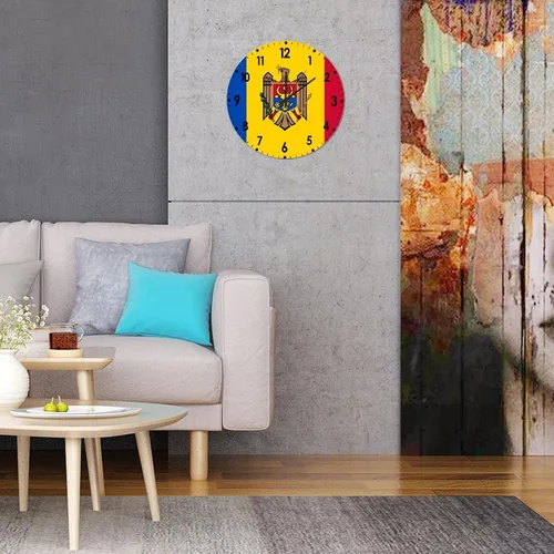 Miniatura 296 de Cheyan Reloj de pared con bandera de Canadá de 12 pulgadas, silencioso, sin tictac, de PVC, funciona con pilas, reloj redondo decorativo, regalo