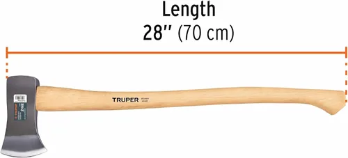 Miniatura 2 de Truper Hacha para niño, cabeza de acero forjado de 2.25 libras, mango de madera de nogal americano de 28 pulgadas, hacha de corte y tala de madera