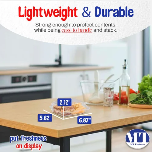 Miniatura 2 de MT Products Recipientes transparentes para llevar OPS de 6.8 x 5.6 x 2.1 pulgadas, recipientes de plástico para postres con tapas, paquete de 40