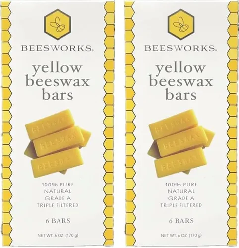 Miniatura 11 de Beesworks Barras de cera de abeja amarilla (6 onzas) 100% puras, de grado cosmético, cera de abeja con triple filtro para el cuidado de la piel