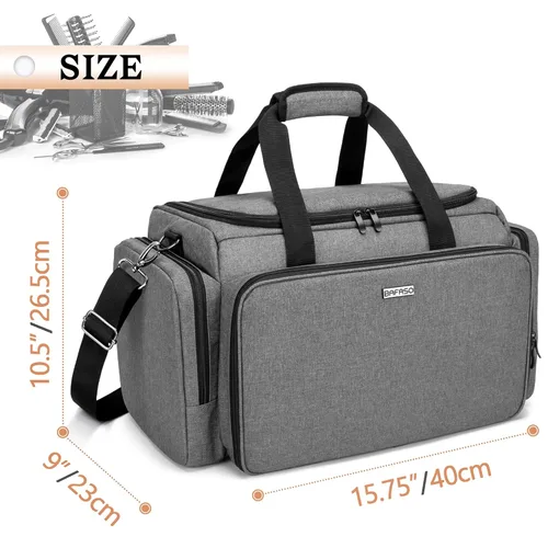 Miniatura 6 de BAFASO Bolsa de peluquería de gran capacidad con divisores ajustables, estuche de peluquería de viaje con capacidad para varias herramientas