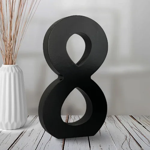 Miniatura 16 de AOCEAN Números de madera negra de 6 pulgadas, número de madera sin terminar para Halloween, números decorativos de pie, rebanadas, decoración