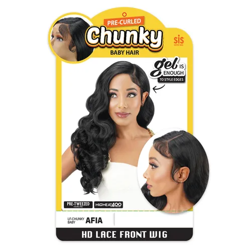 Miniatura 4 de Zury Sis Chunky Pelo Sintético Hd Encaje Frontal Peluca - Afia (1 JET BLACK)