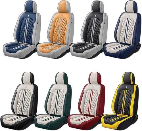 Miniatura 3 de Juego de fundas de asiento de automóvil de cuero nappa impermeables y transpirables de ajuste universal, cojín protector para vehículo automotriz