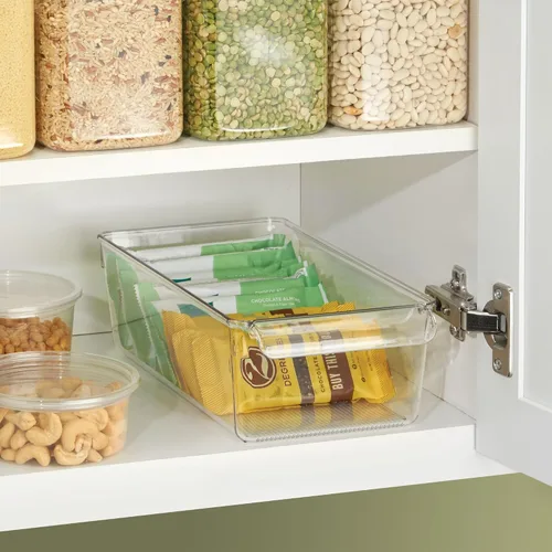 Miniatura 7 de iDesign - Cubo de almacenamiento para nevera con asa, bandeja para nevera para carnes y quesos, juego de 2 unidades, transparente