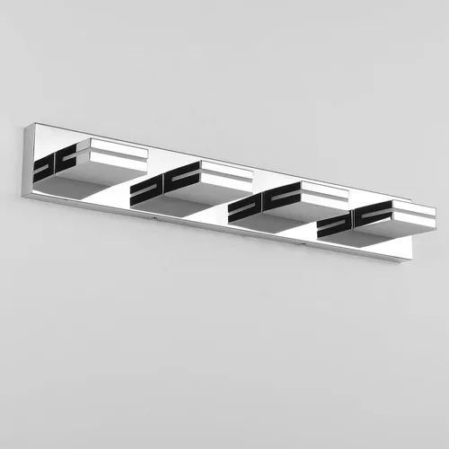 Miniatura 27 de SineRise - Lámpara LED para tocador de baño - Moderna lámpara de acrílico con acabado cromado para iluminación de pared sobre el espejo - 2 luces