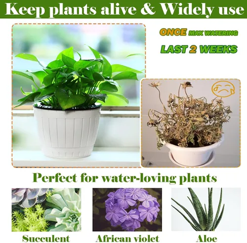 Miniatura 5 de Planterhoma Paquete de 3 macetas de riego automático para plantas de interior, macetas de plástico de 7.1 pulgadas, color blanco