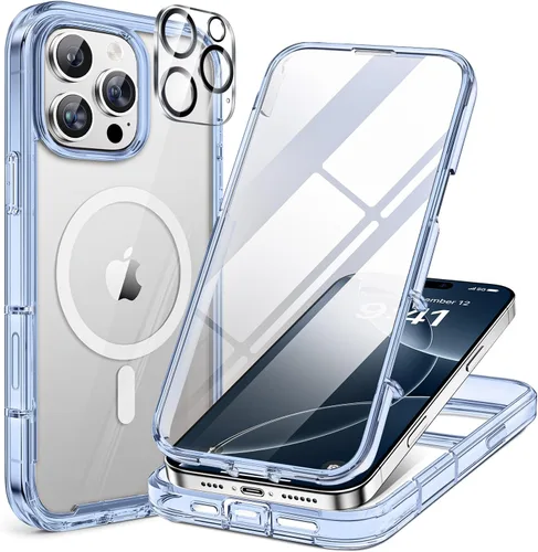 Miniatura 198 de Miracase Funda para iPhone 13 de 6.1 pulgadas, [sin burbujas] funda de teléfono de cuerpo completo con pantalla de vidrio completa integrada, sin