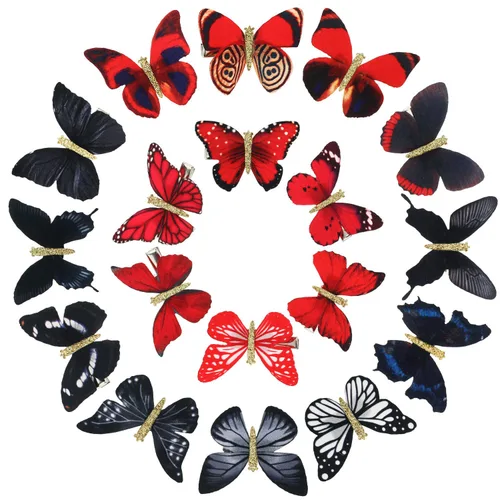 Miniatura 24 de Boao 18 piezas de pinzas para el cabello con brillo y diseño de mariposa para niñas, adolescentes y mujeres, accesorios para el cabello