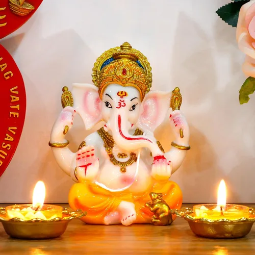 Miniatura 4 de alikiki Ídolo hindú de Lord Ganesha - Dios de la India Ganesh estatua Diwali Regalos indio Puja Artículos para el hogar Templo Mandir Pooja