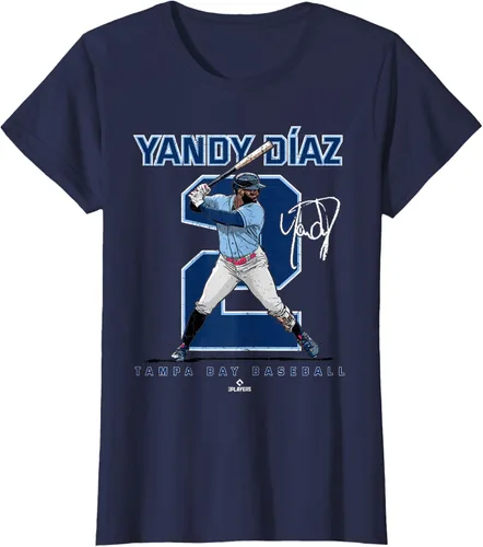 Miniatura 21 de Camiseta Number and Portrait Yandy Diaz Tampa Bay MLBPA, Negro