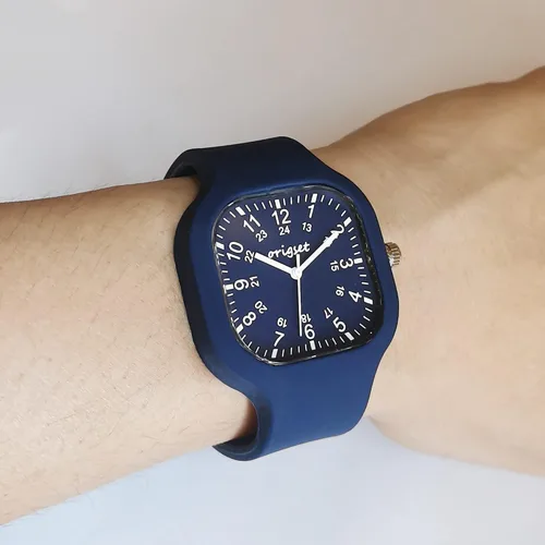 Miniatura 6 de origset Reloj cuadrado para mujer, 24 horas, 3 manecillas, fácil de leer, para enfermeras, estudiantes de medicina, profesores, médicos, colorido